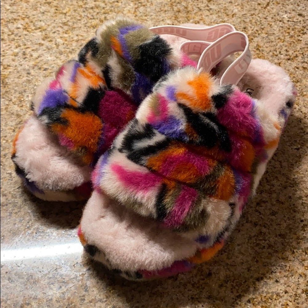 UGG tie-dye platform slippers